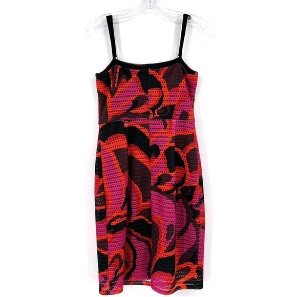 Trina Turk Womens 4 Pernilla Zen Patterned Perforated Scuba Knit Dress Pink - Picture 6 of 6